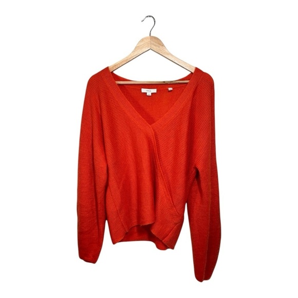 Vince Cross Front Wool & Mohair-Blend Sweater in Burnt Coral NWOT - Picture 3 of 9